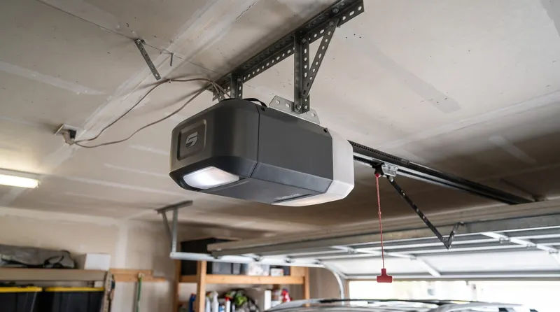 Ceiling-mounted garage door opener with light